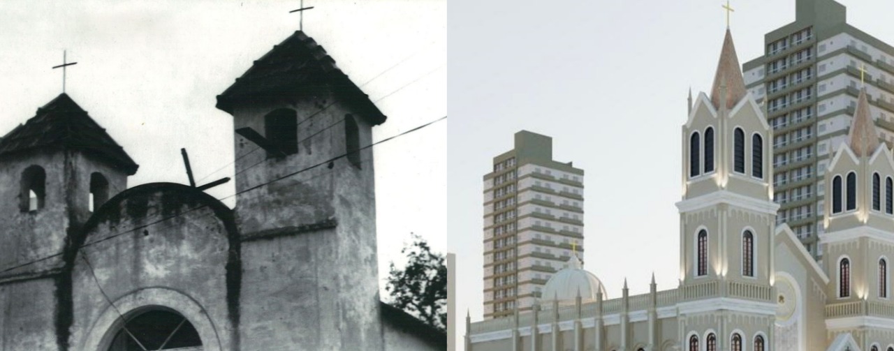 Logotipo comemorativo do Jubileu de 25 anos da Paróquia Santa Cruz