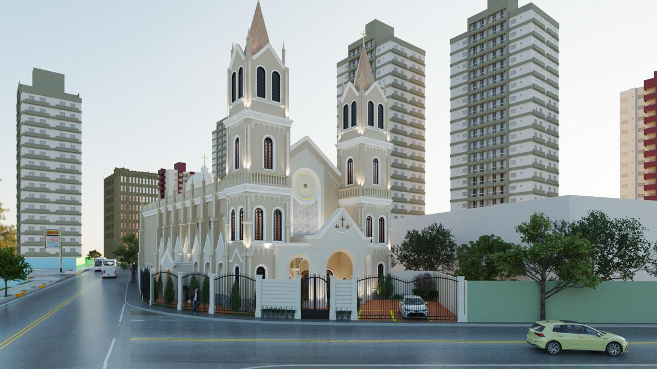 Visão artistica da Futura igreja Matriz de Santa Cruz